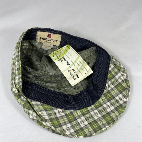 Woolrich Driving cap Flat Hat cotton Plaid NWT - Picture 7 of 8
